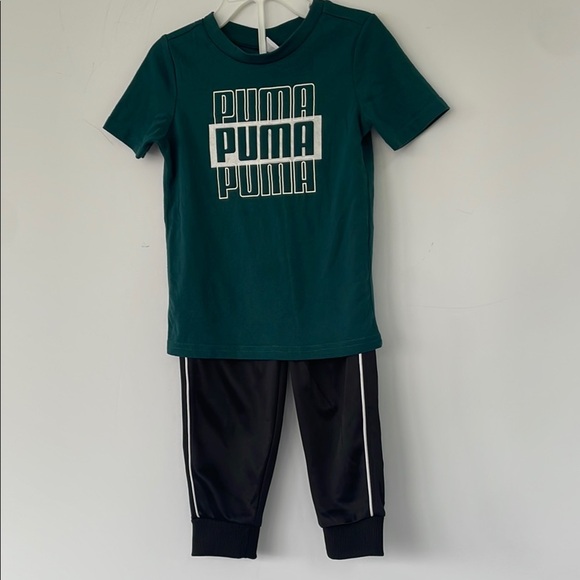 Puma Green and Black Set with Logo and Pant Stripe 2T - Picture 5 of 11